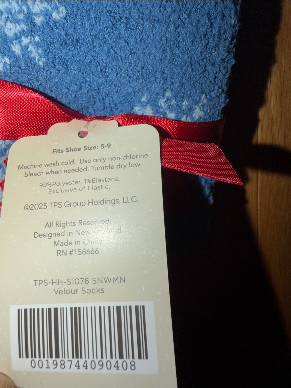Merrymakers Blue Holiday Snowman Cozy Velour Socks - NWT - Picture 2 of 4
